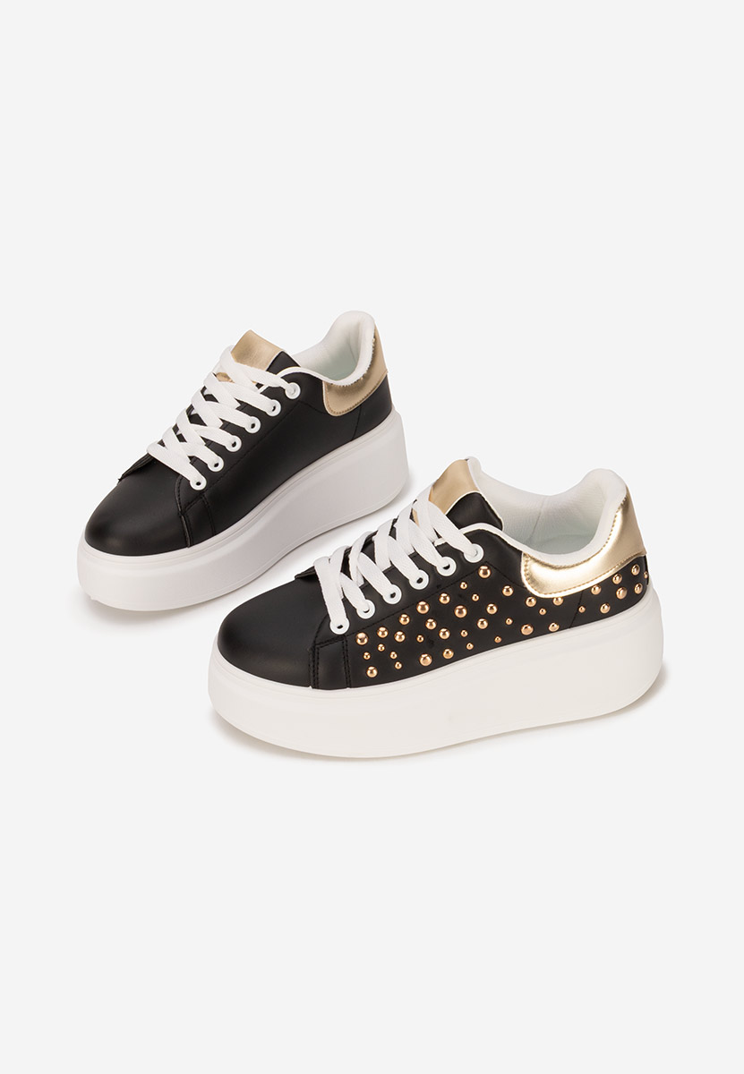 Czarne sneakersy na platformie Lindalia