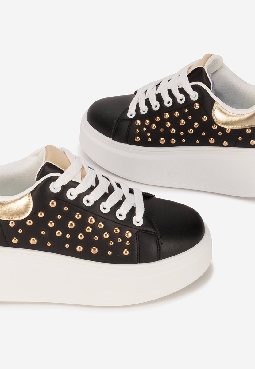 Czarne sneakersy na platformie Lindalia