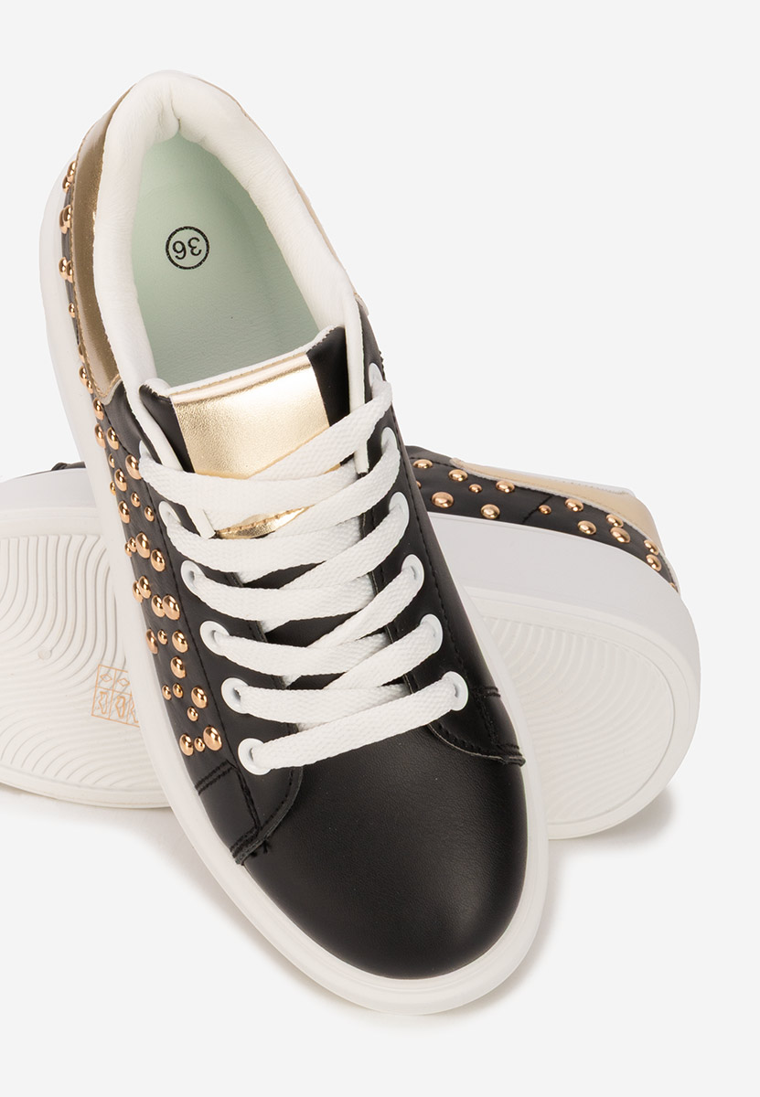 Czarne sneakersy na platformie Lindalia