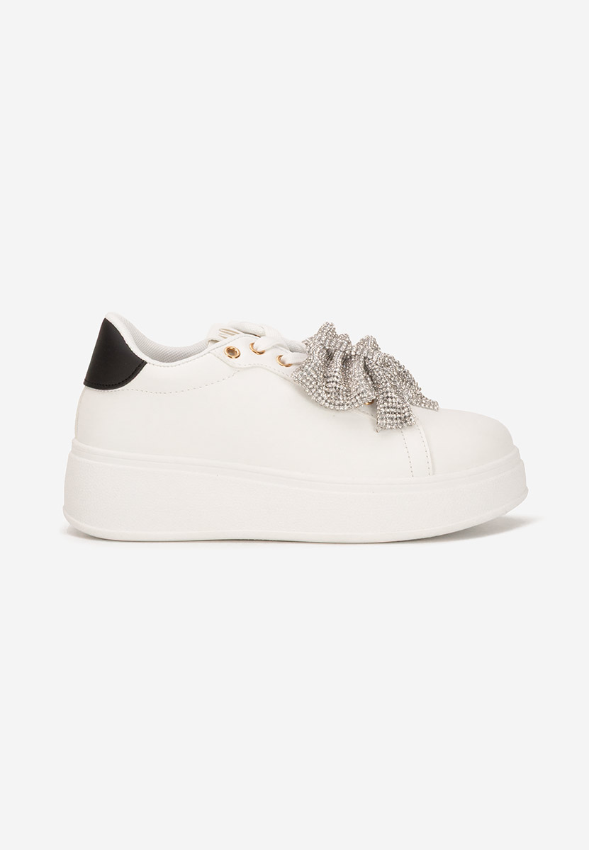 Białe sneakersy na platformie Hermila V3
