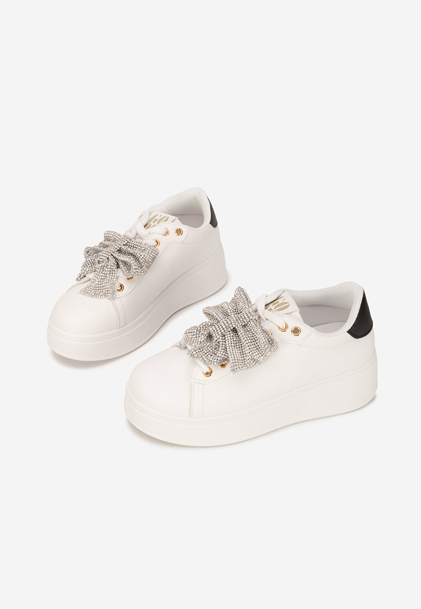 Białe sneakersy na platformie Hermila V3