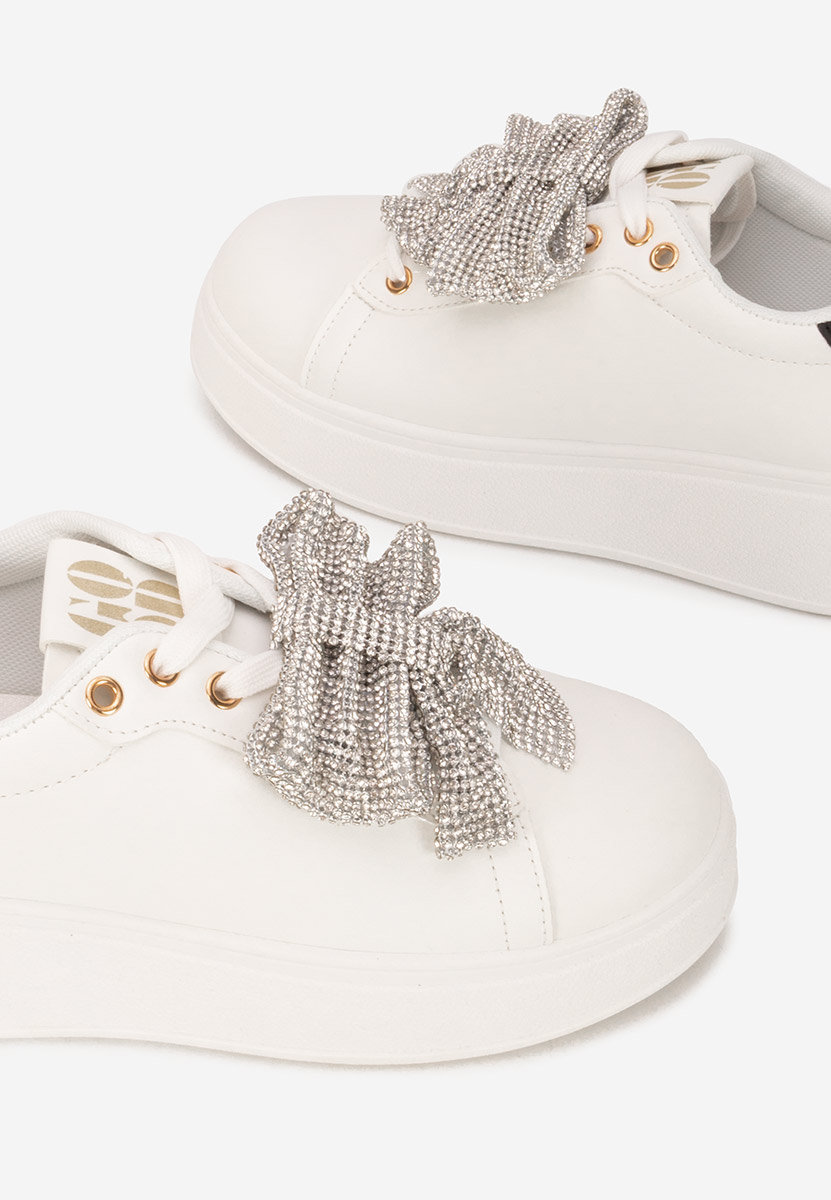 Białe sneakersy na platformie Hermila V3