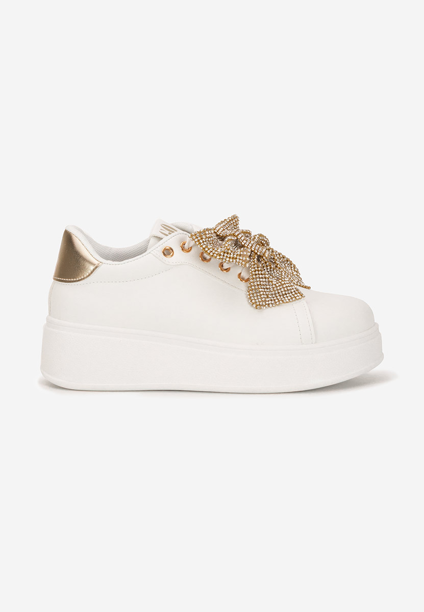 Białe sneakersy na platformie Hermila V2