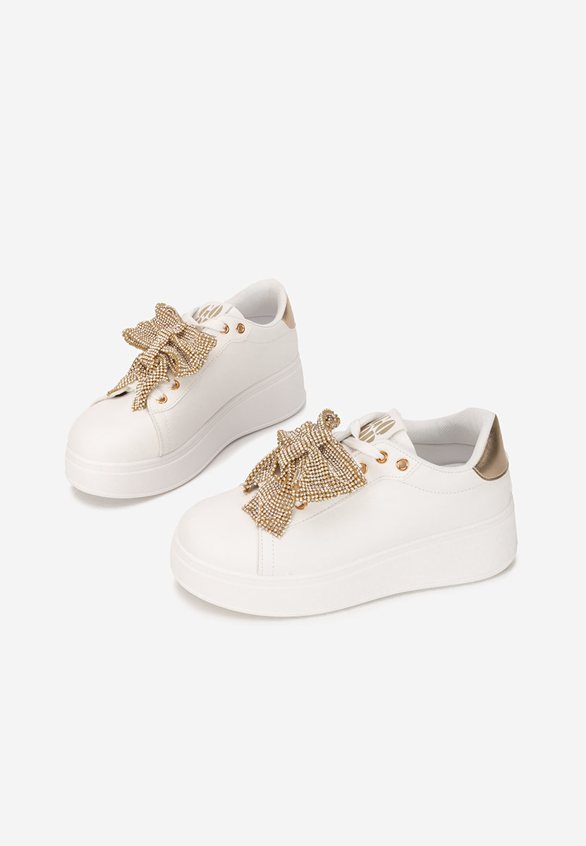 Białe sneakersy na platformie Hermila V2