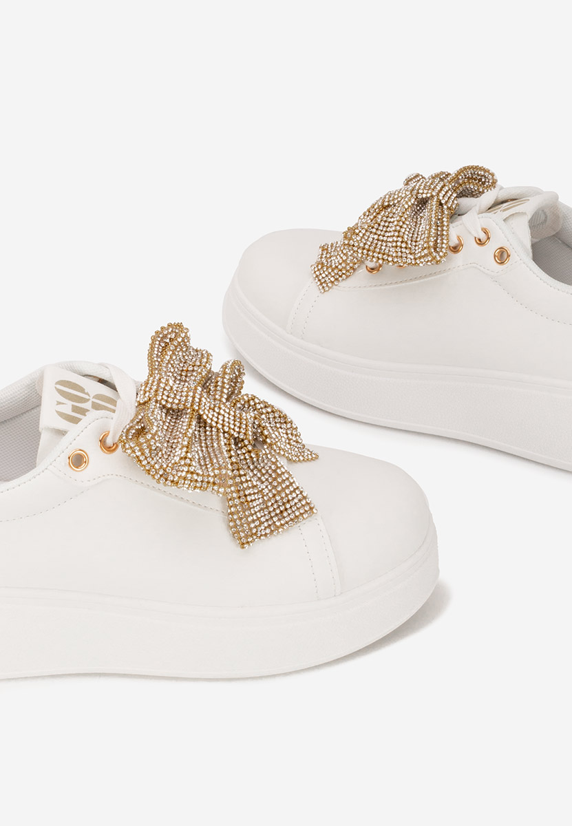 Białe sneakersy na platformie Hermila V2