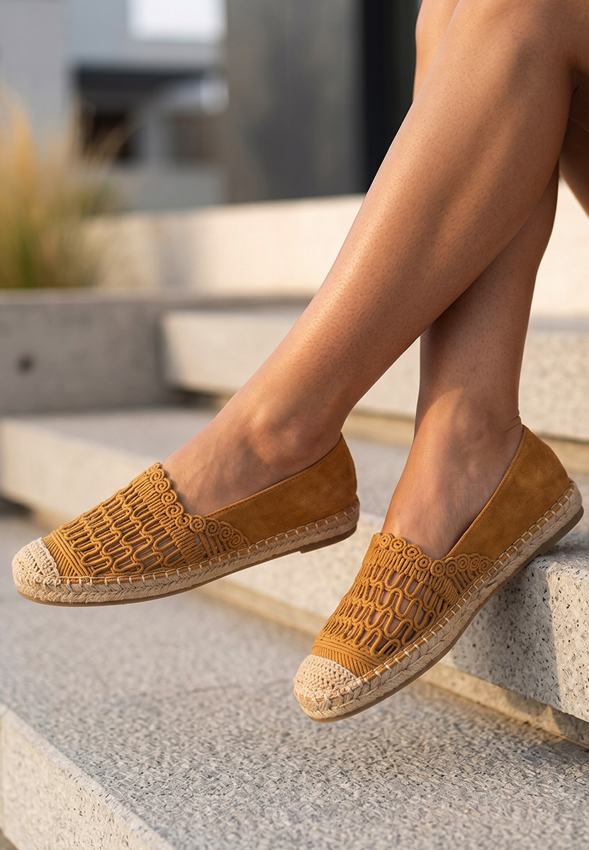 Camelowe espadryle damskie Henley