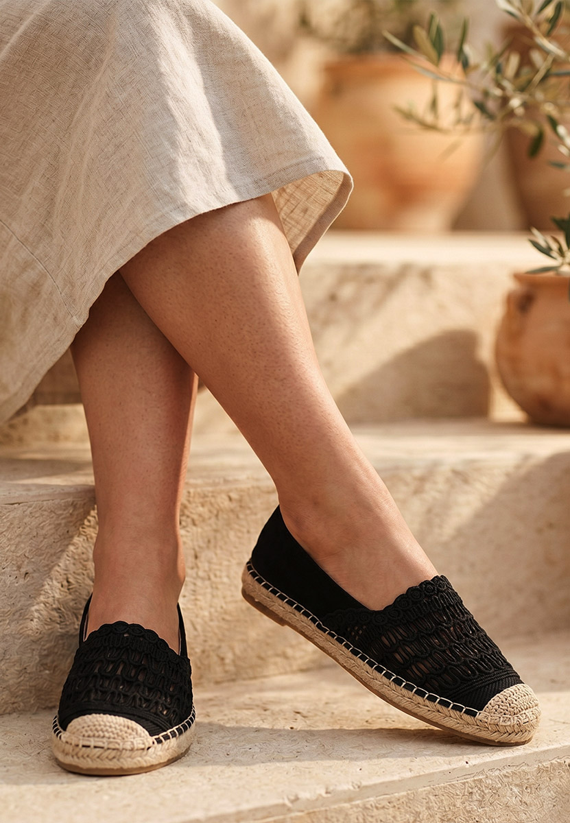 Czarne espadryle damskie Henley