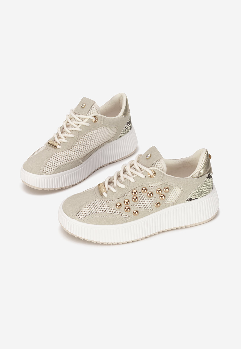 Beżowe sneakersy damskie Jeanetta