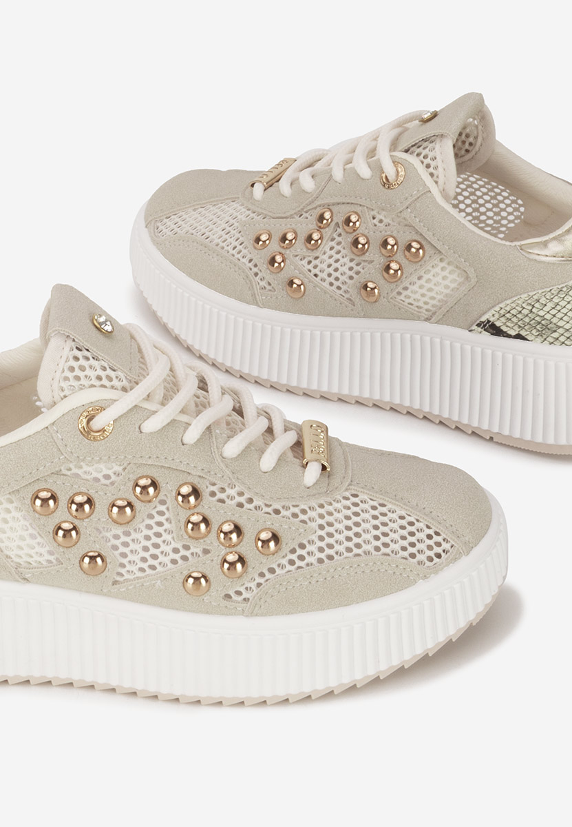 Beżowe sneakersy damskie Jeanetta