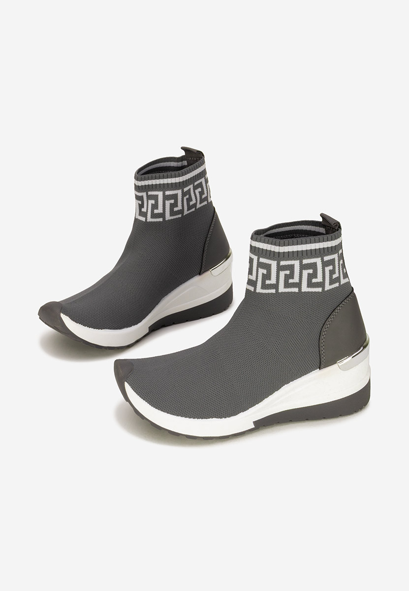 Szare sneakersy wysokie Ofelina