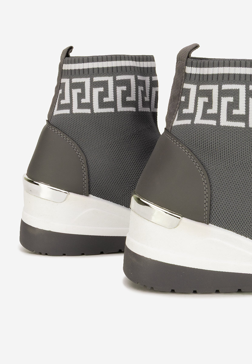 Szare sneakersy wysokie Ofelina