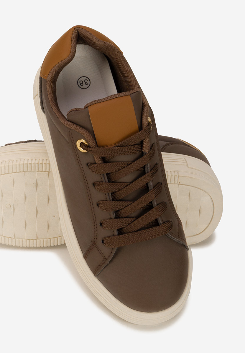 Brązowe sneakersy na platformie Sidoneya