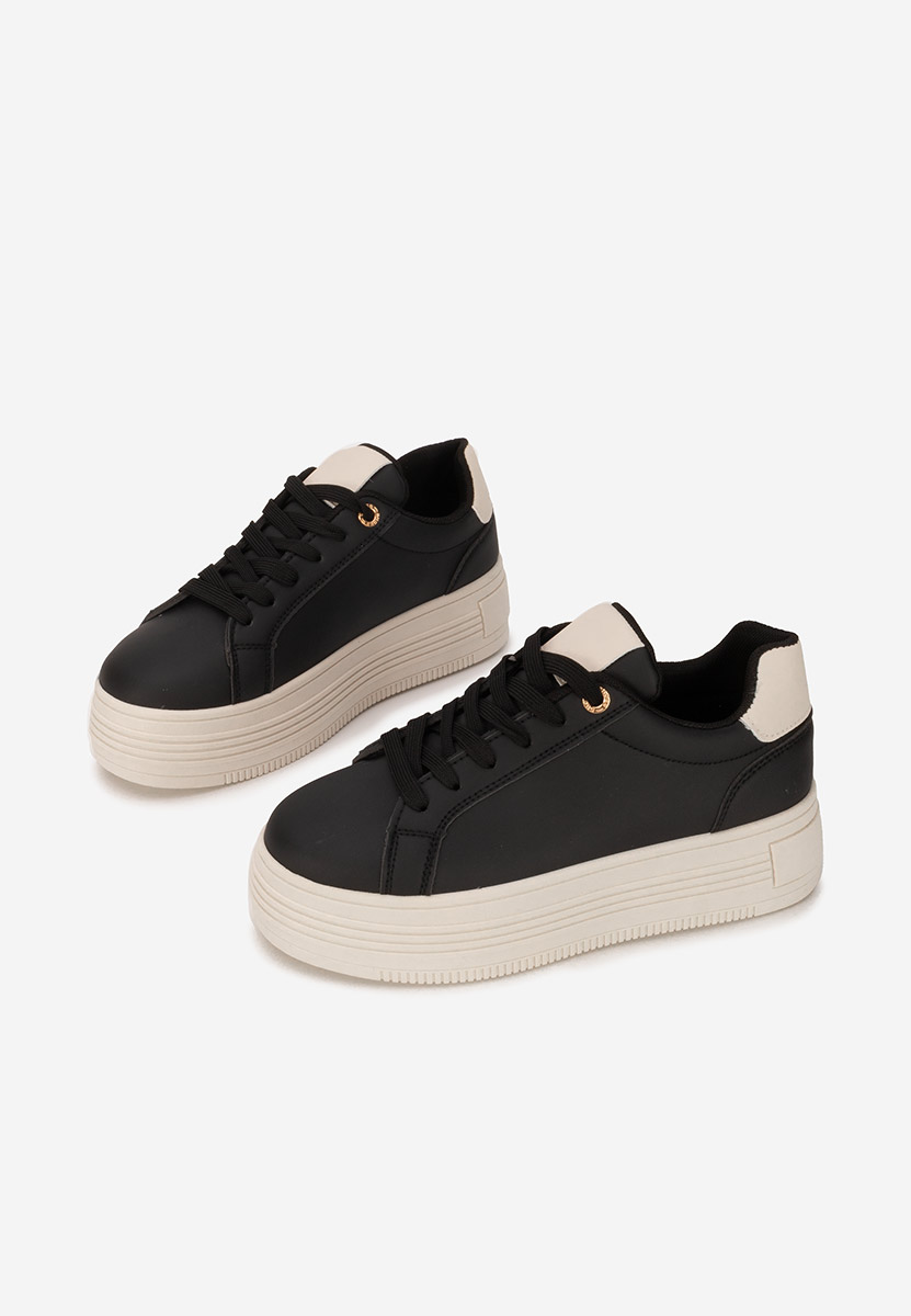 Czarne sneakersy na platformie Sidoneya