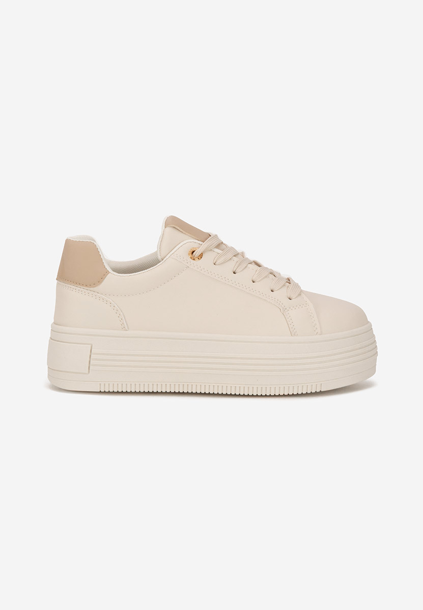 Beżowe sneakersy na platformie Sidoneya
