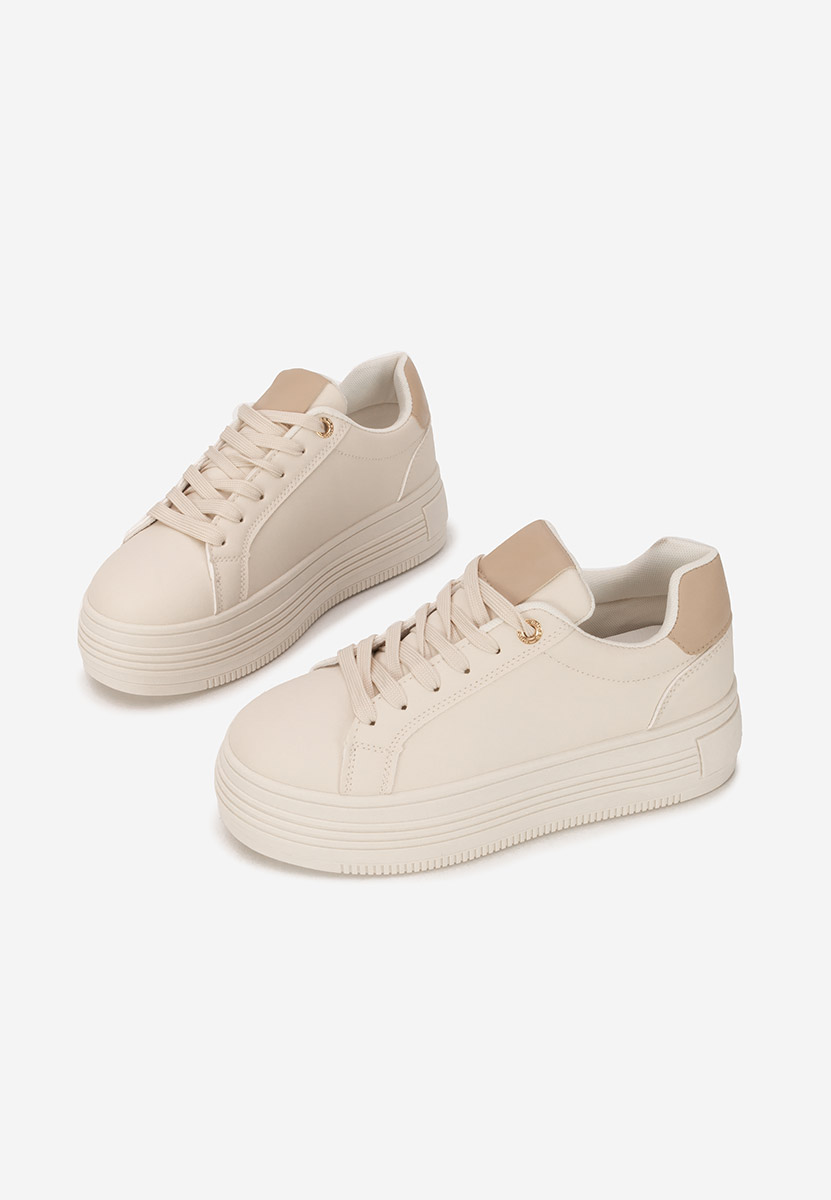 Beżowe sneakersy na platformie Sidoneya
