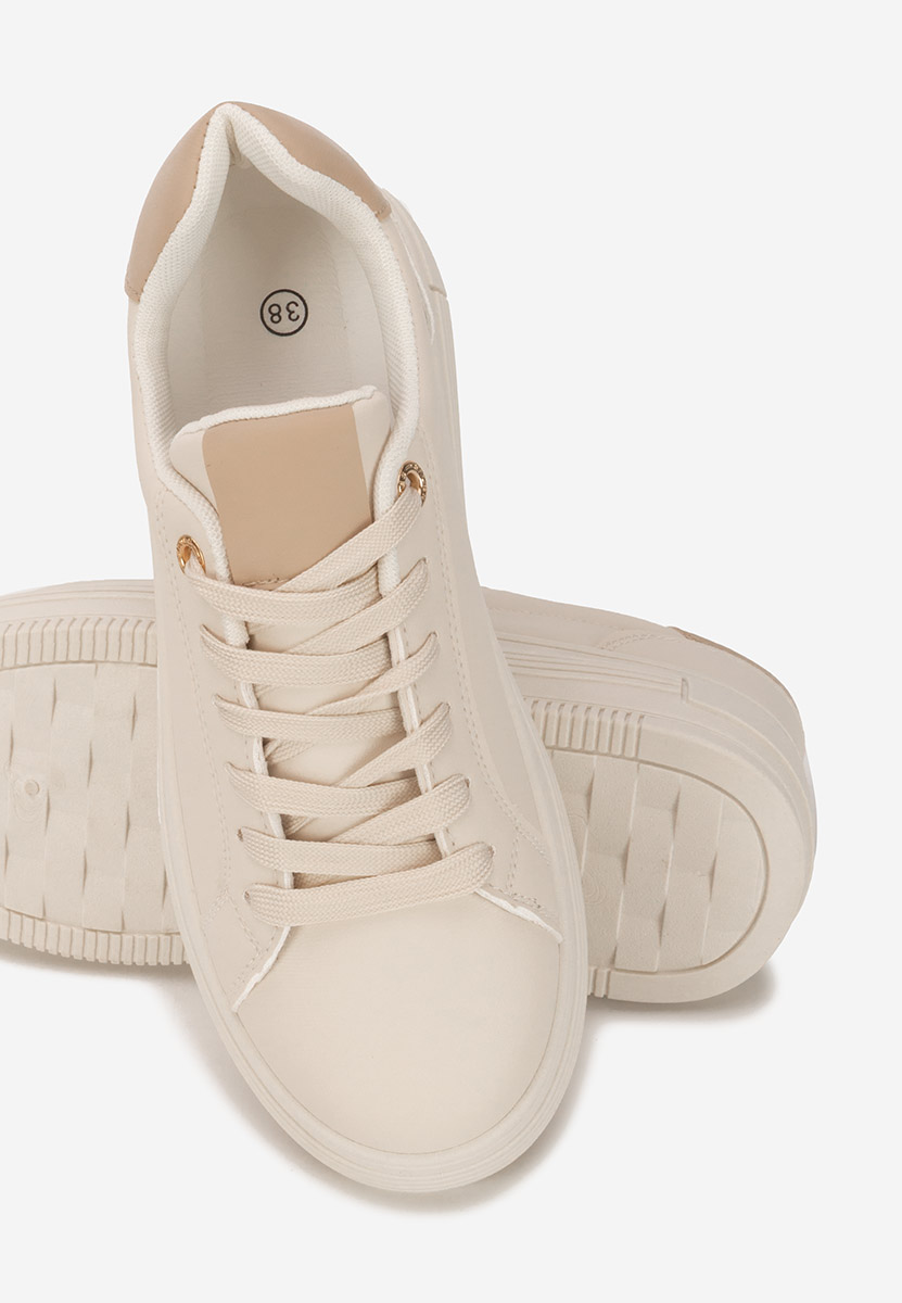 Beżowe sneakersy na platformie Sidoneya