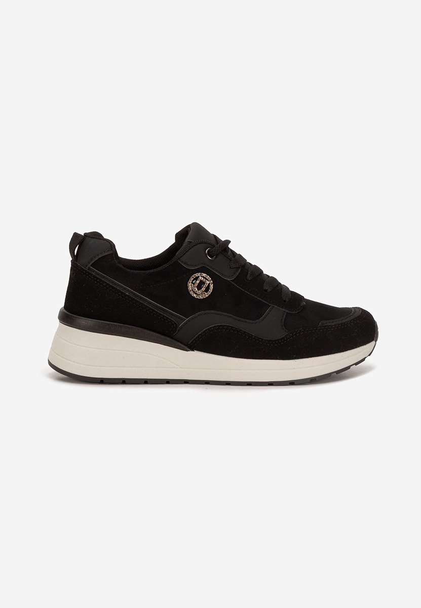 Czarne sneakersy na koturnie Sindya