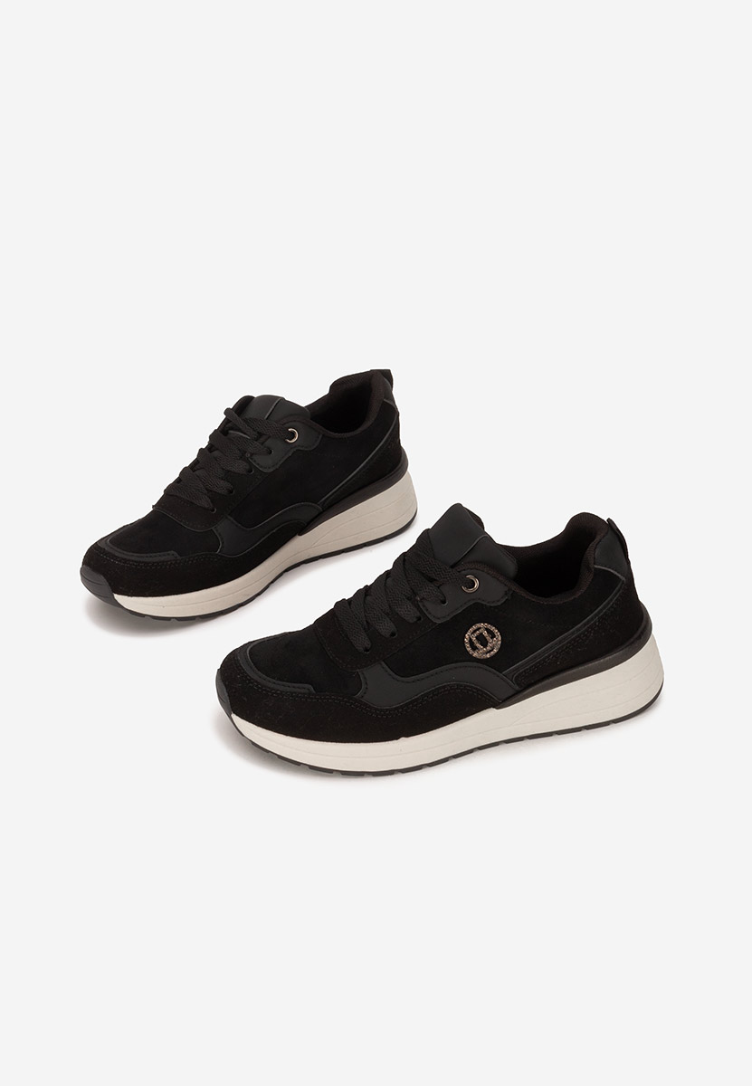 Czarne sneakersy na koturnie Sindya