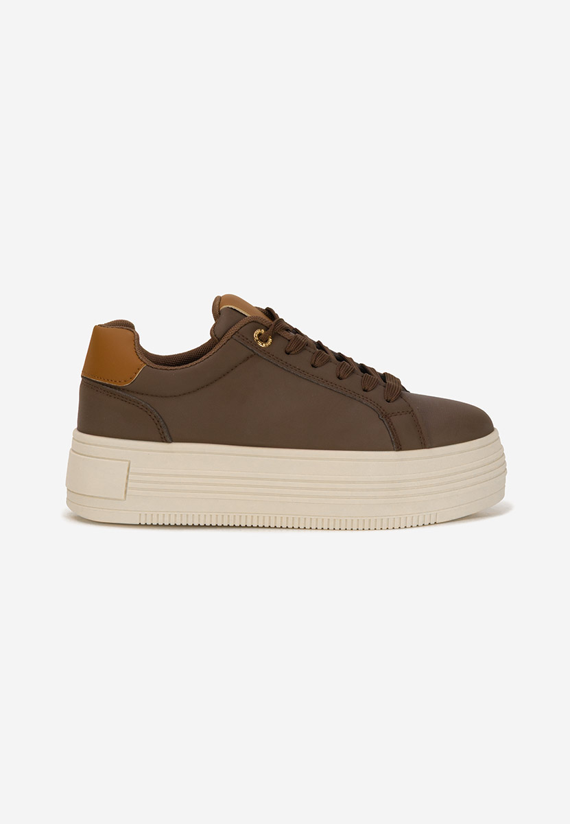 Brązowe sneakersy na platformie Sidoneya