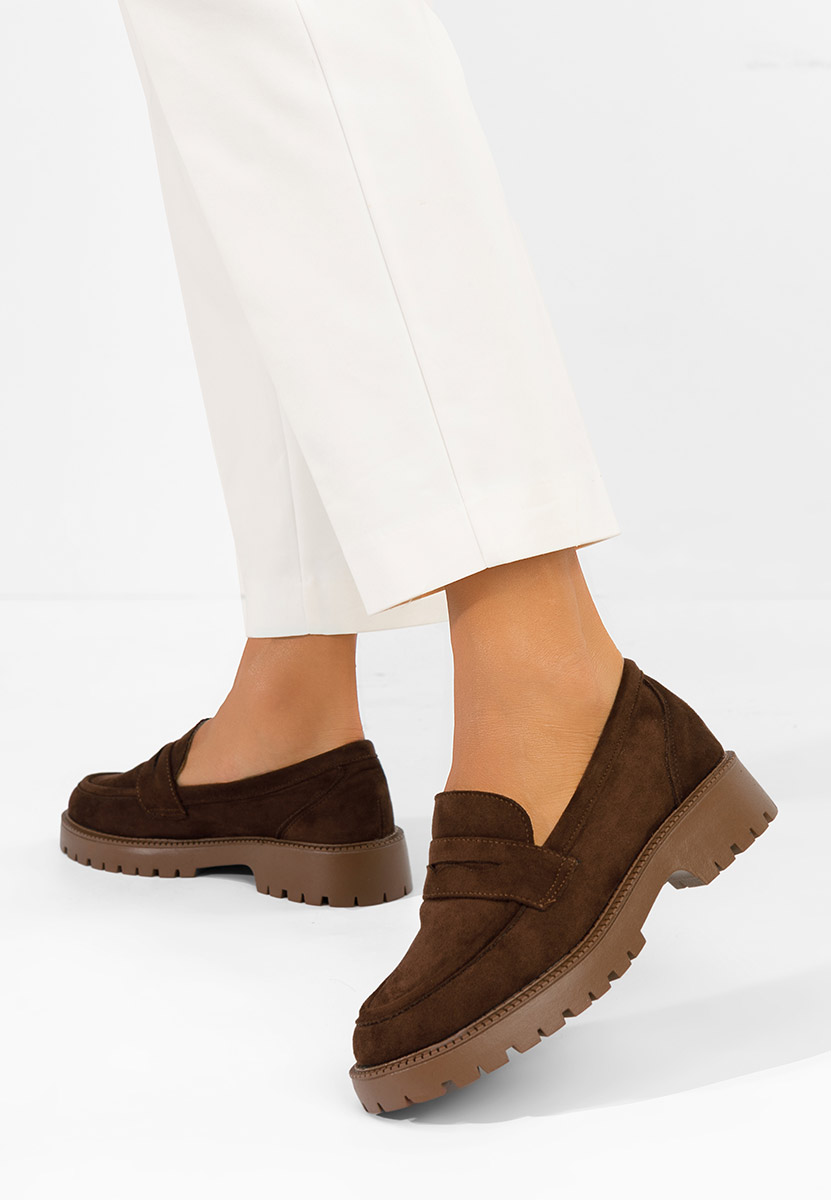 Brązowe loafers damskie Senilia