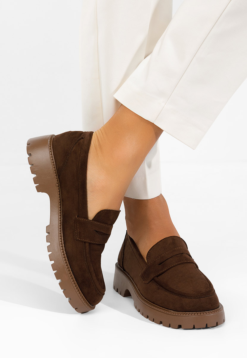 Brązowe loafers damskie Senilia