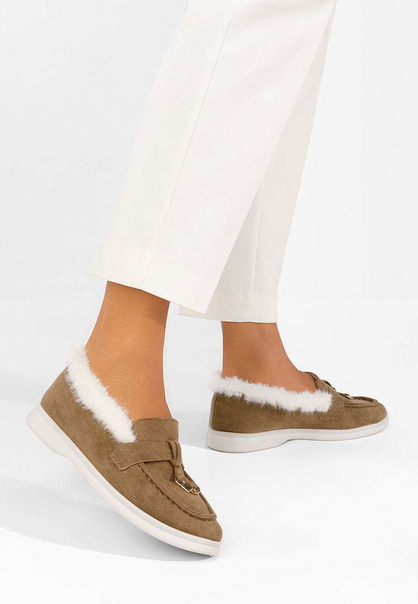 Brązowe loafers damskie Semilla