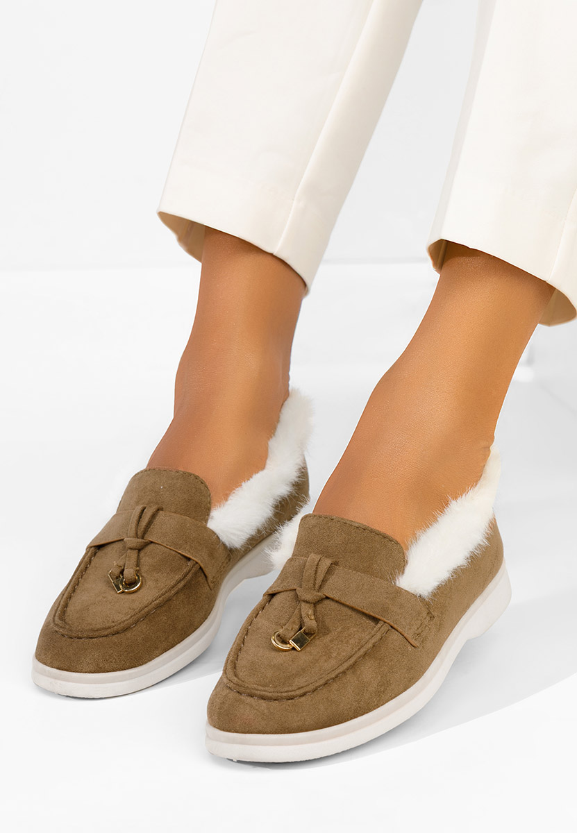 Brązowe loafers damskie Semilla
