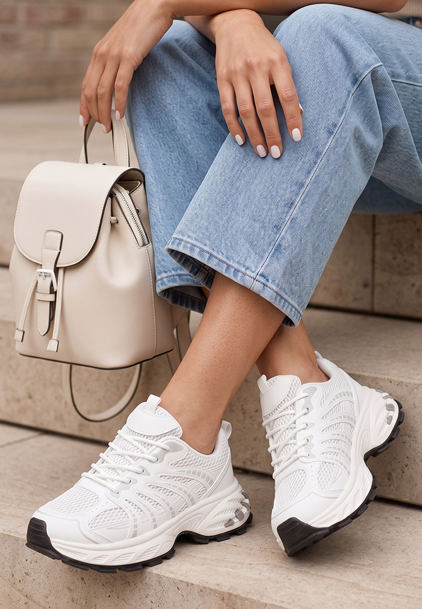 Białe sneakersy damskie Maliania