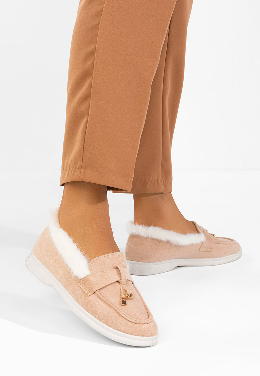 Beżowe loafers damskie Semilla