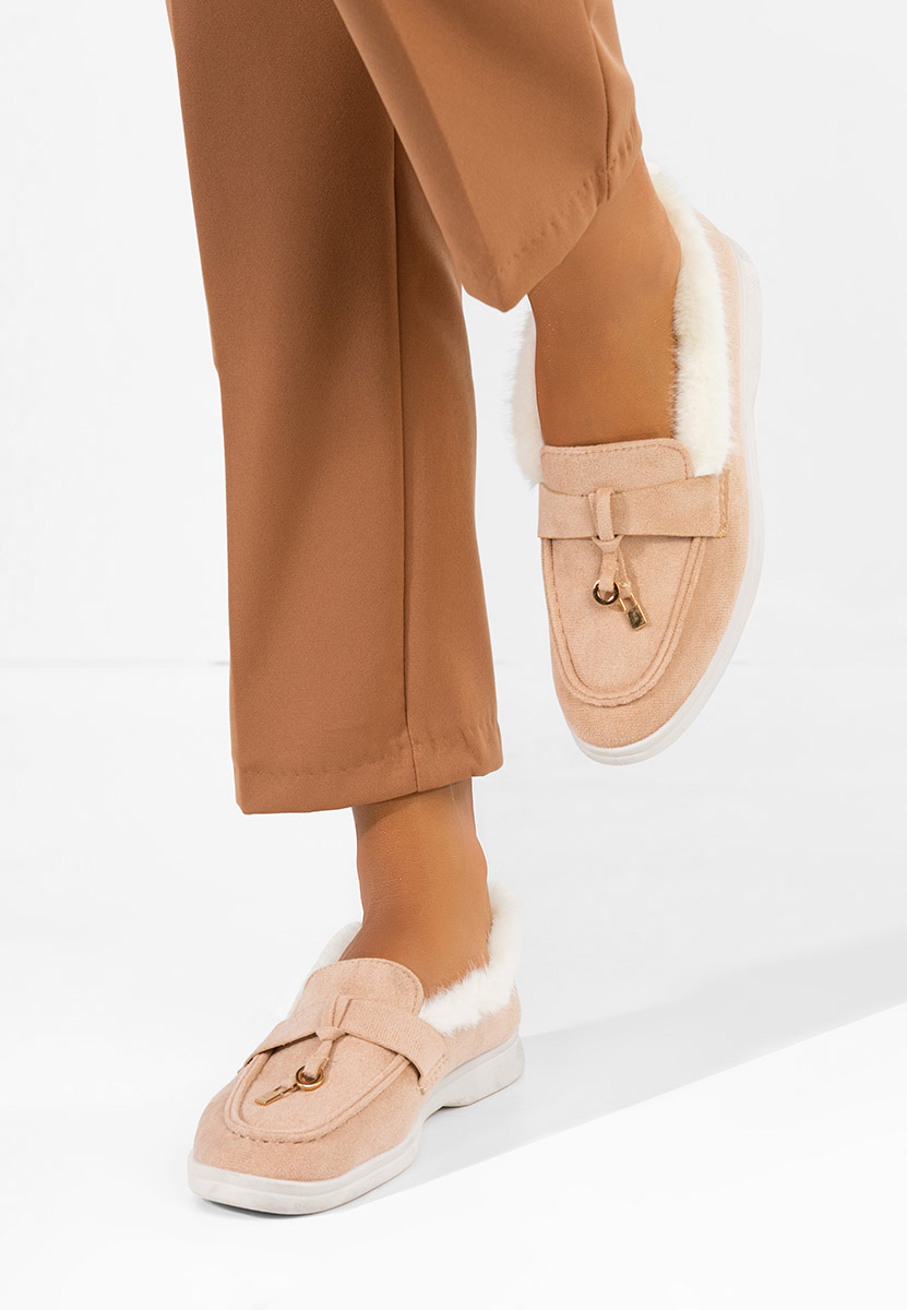 Beżowe loafers damskie Semilla