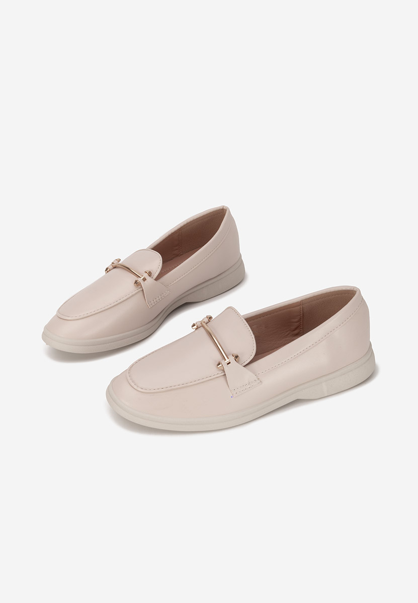 Beżowe loafers damskie Sevalia