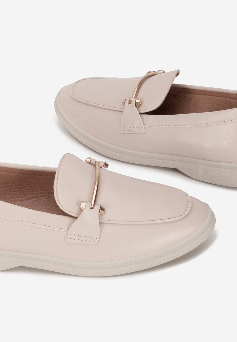 Beżowe loafers damskie Sevalia