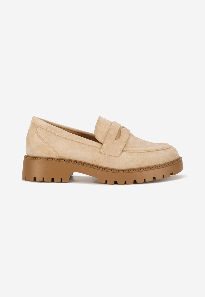 Beżowe loafers damskie Senilia