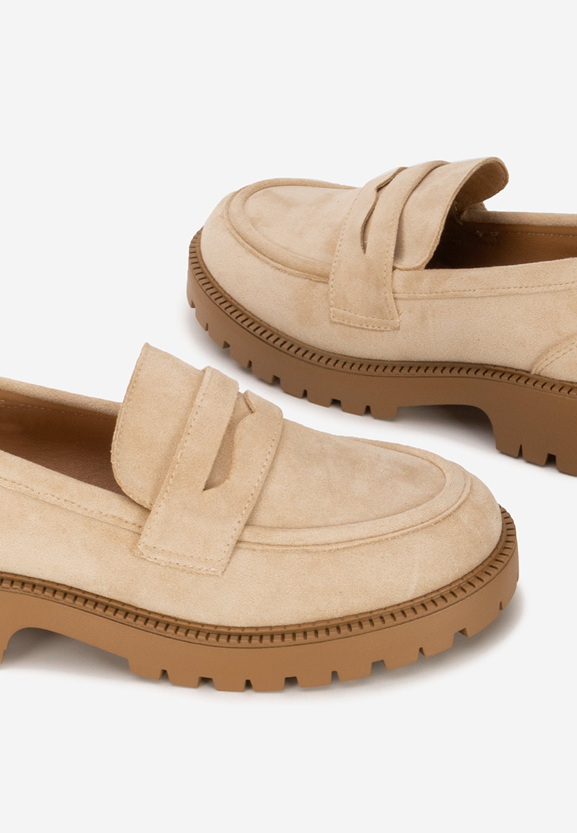 Beżowe loafers damskie Senilia