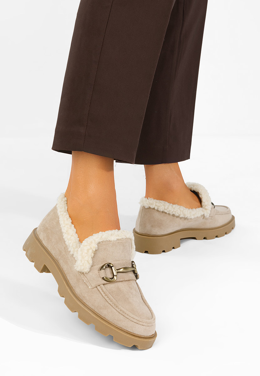 Khaki mokasyny damskie Amiona