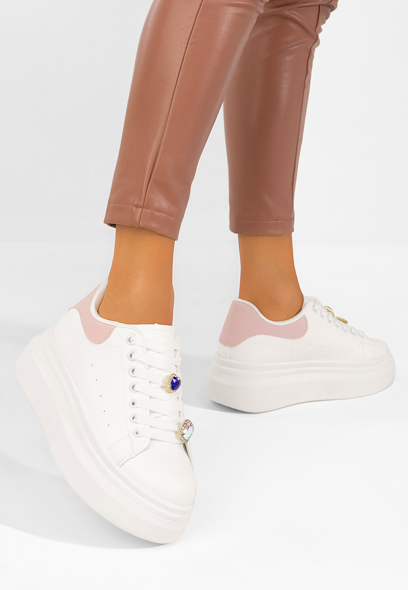 Białe sneakersy na platformie Delaina V2