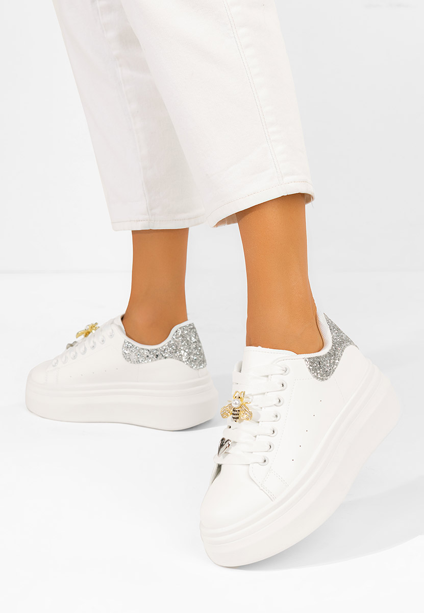 Białe sneakersy na platformie Medelia V3