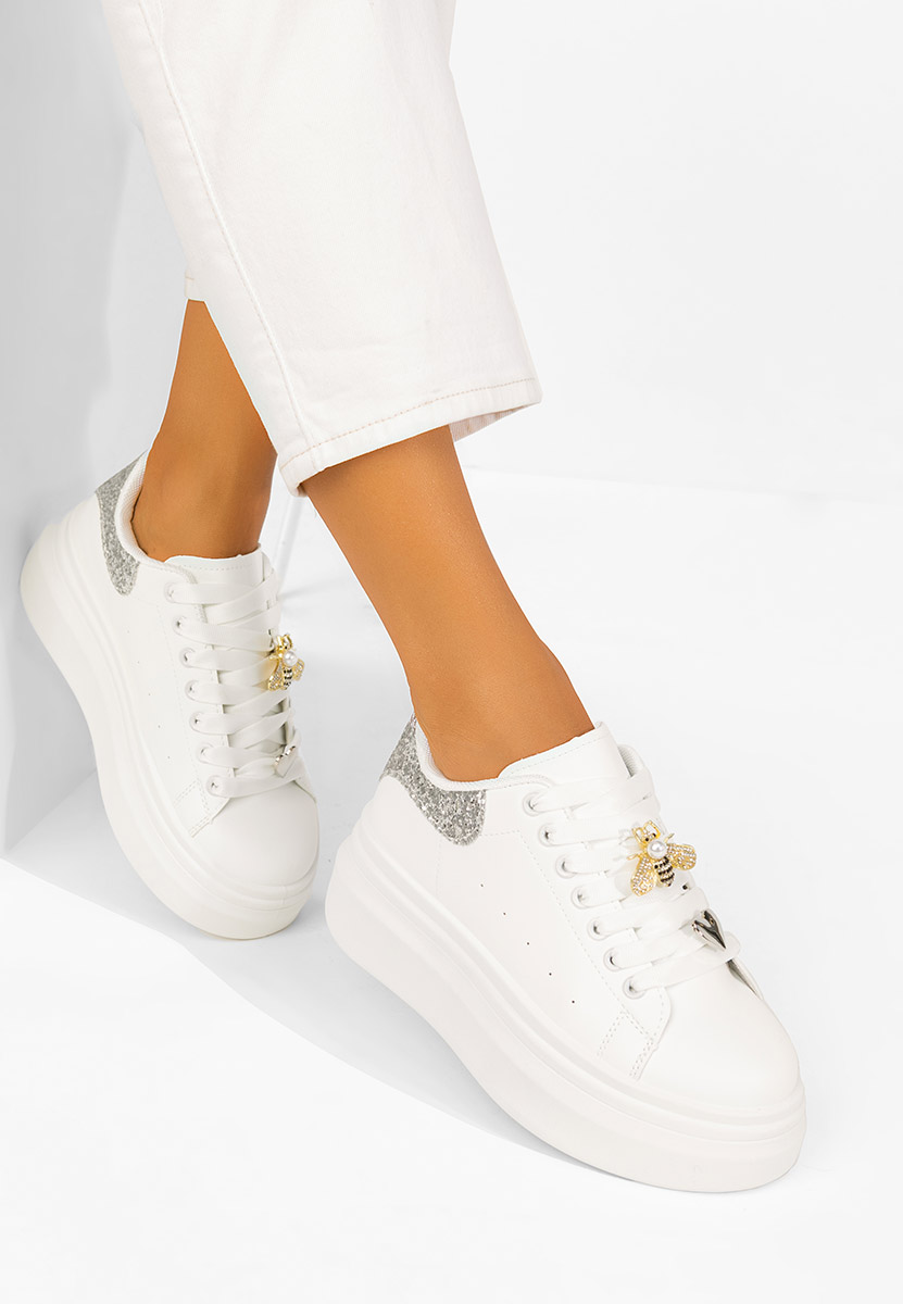 Białe sneakersy na platformie Medelia V3