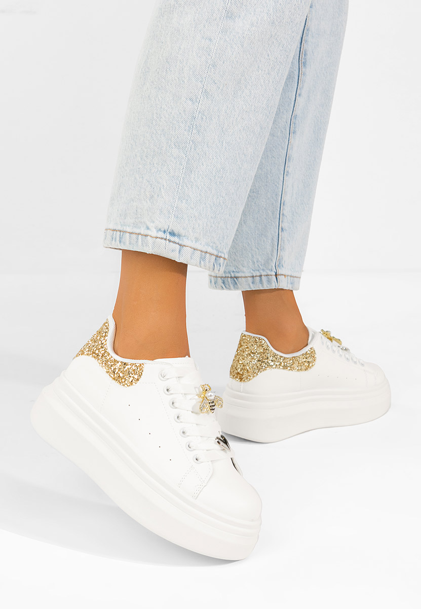 Białe sneakersy na platformie Medelia V2