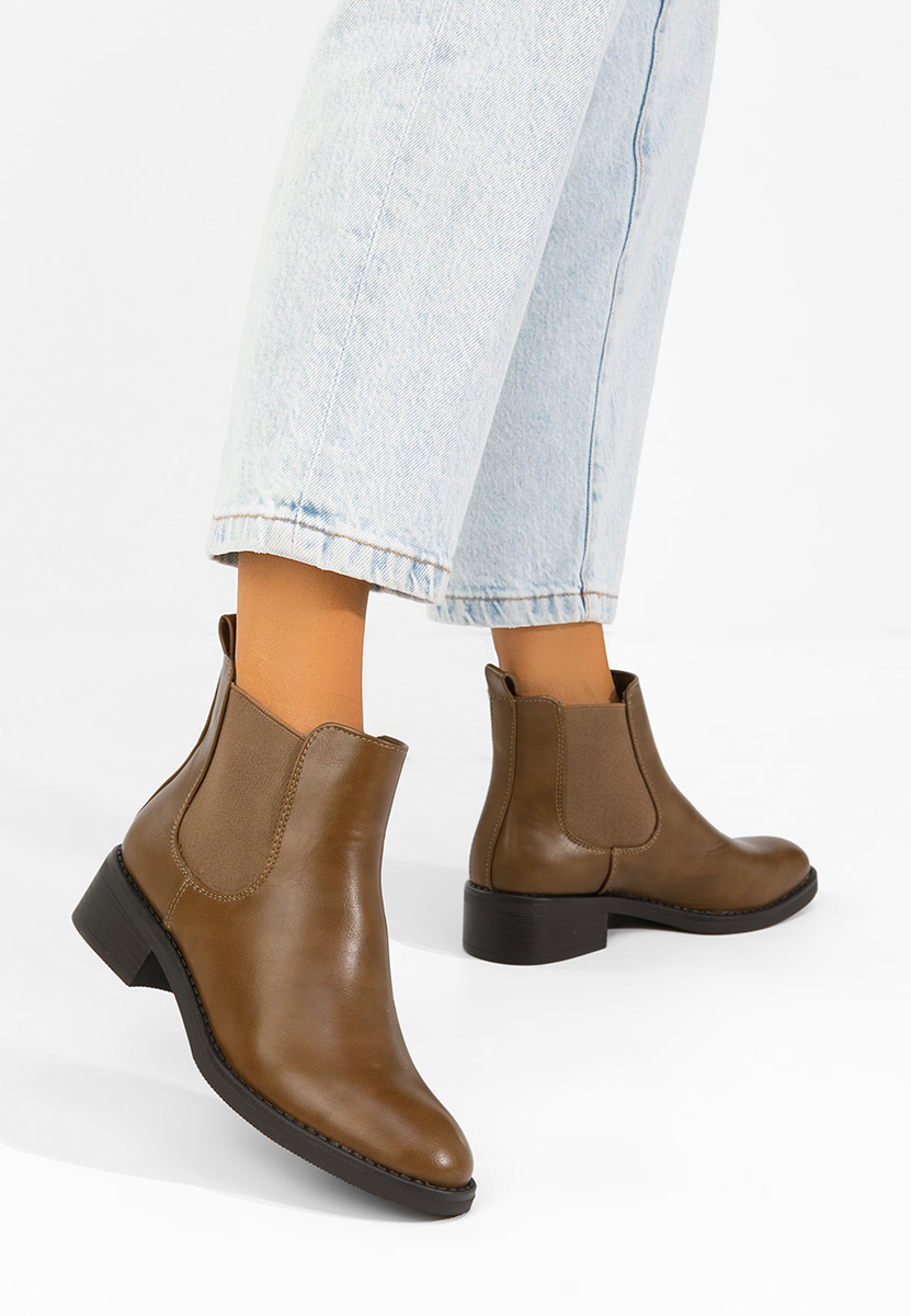 Khaki botki chelsea Sellema