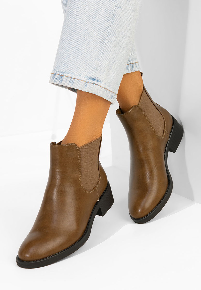 Khaki botki chelsea Sellema