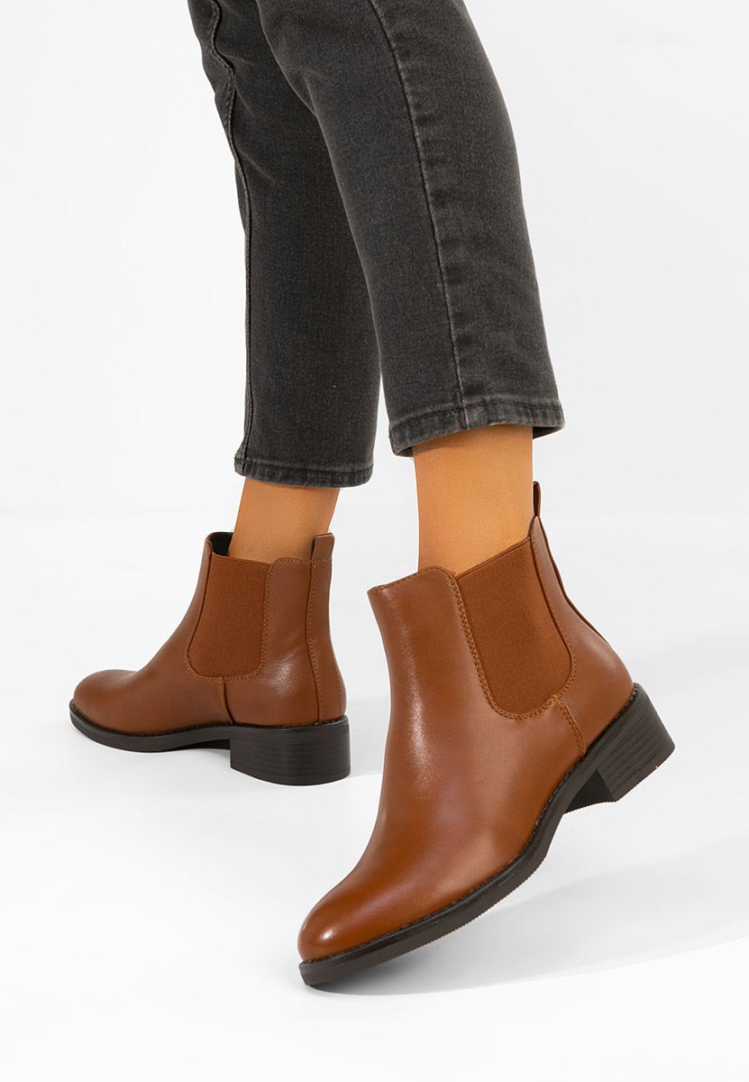 Camelowe botki chelsea Sellema