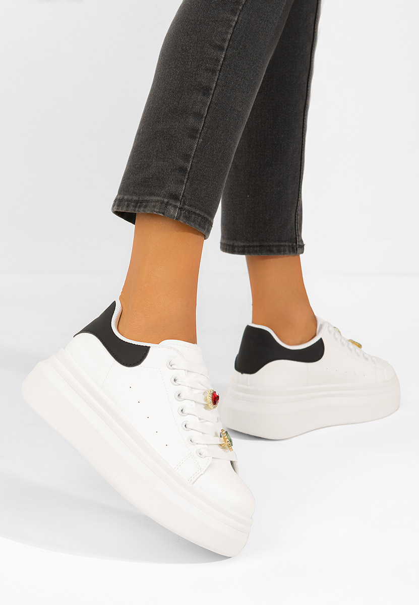 Białe sneakersy na platformie Delaina V4