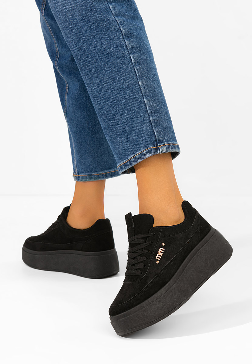 Czarne sneakersy na platformie Misheya