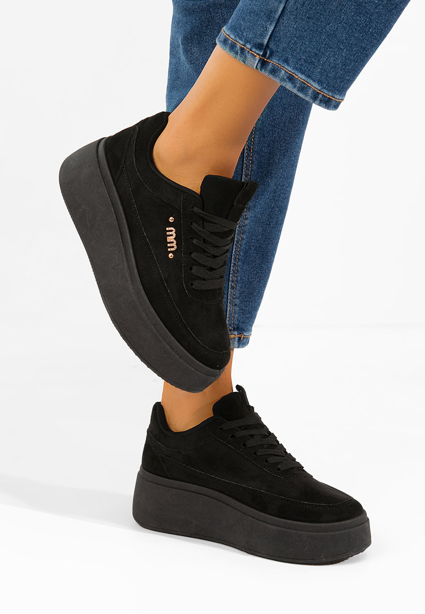 Czarne sneakersy na platformie Misheya
