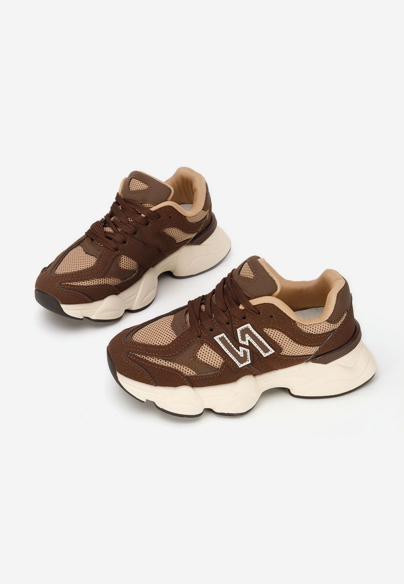 Brązowe sneakersy dla dzieci Nebeya