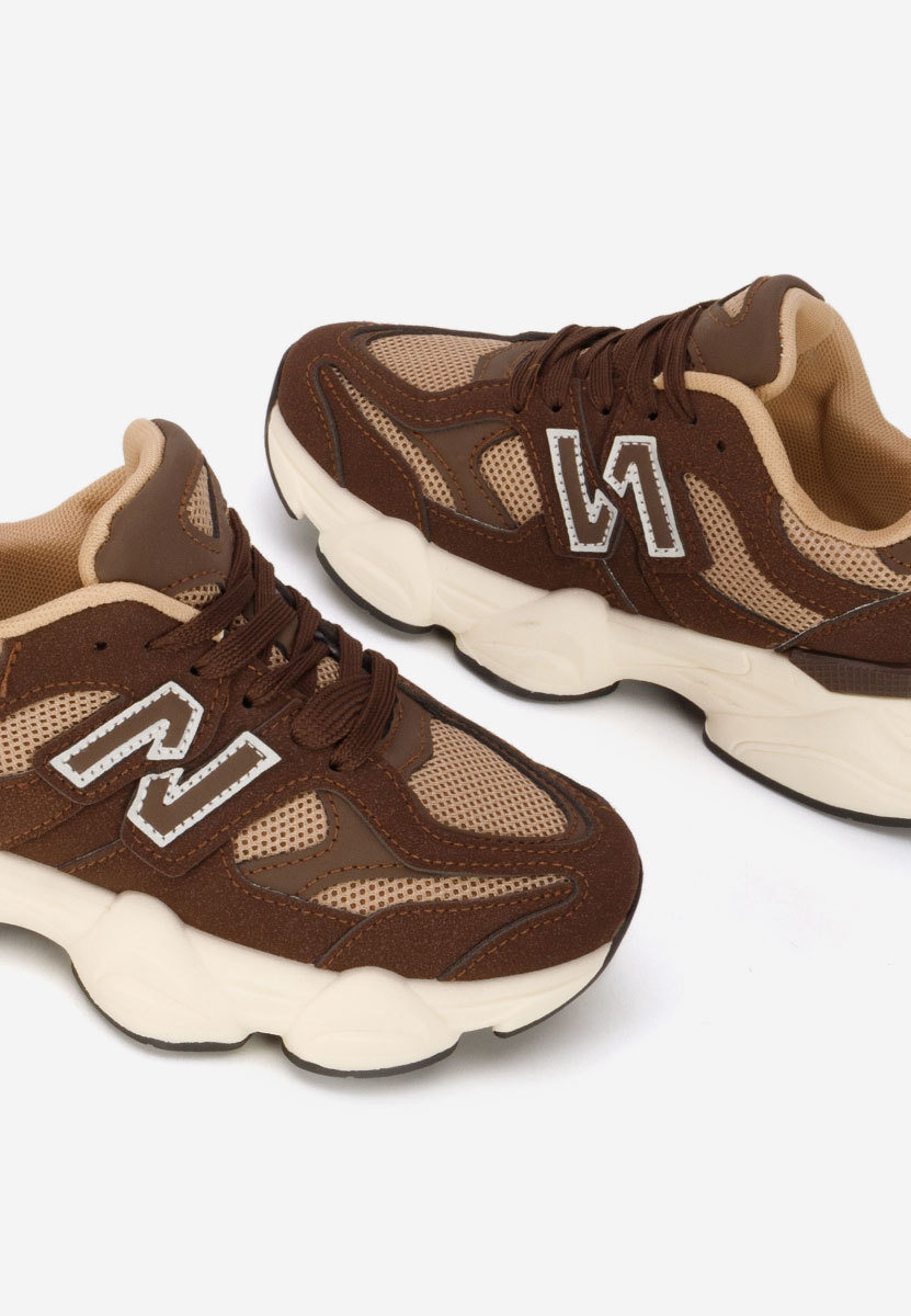 Brązowe sneakersy dla dzieci Nebeya
