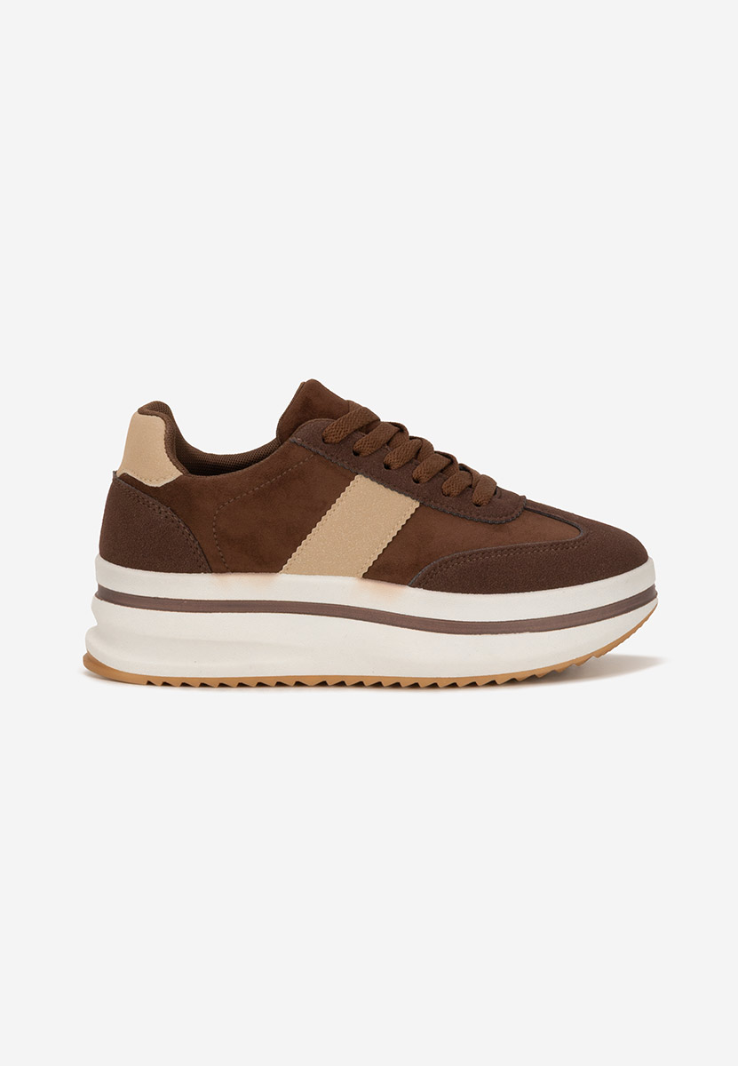 Brązowe sneakersy na platformie Zashia