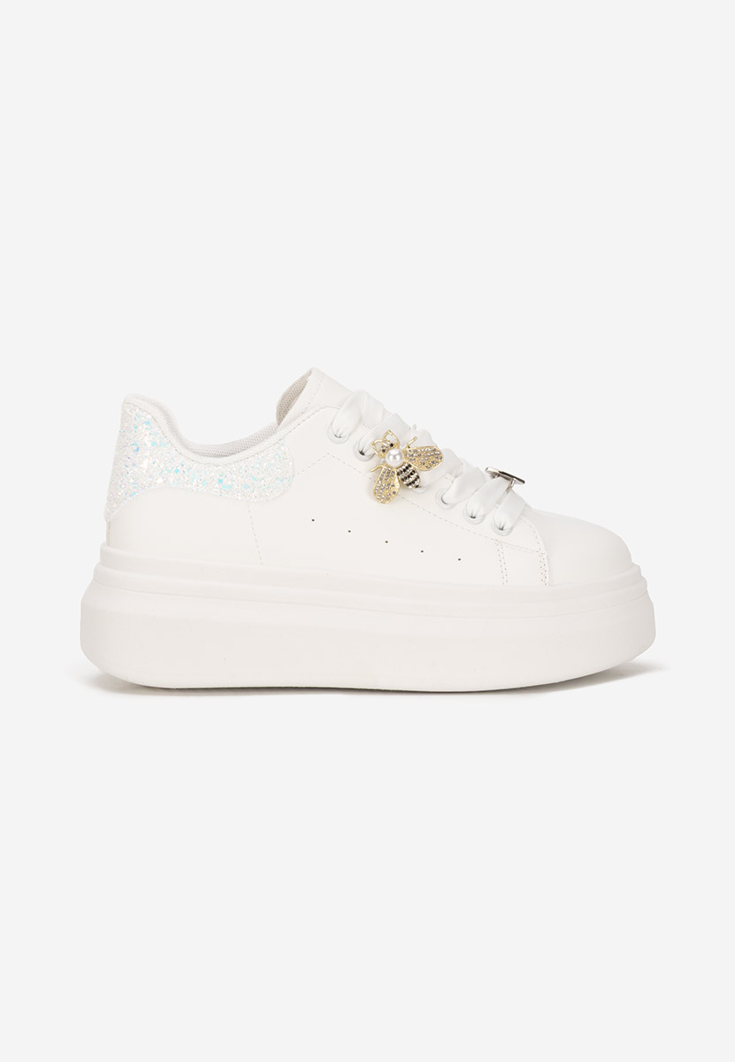 Białe sneakersy na platformie Medelia
