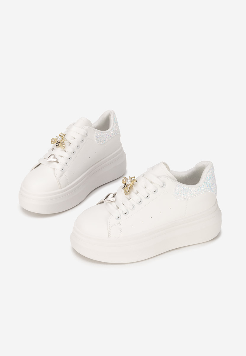 Białe sneakersy na platformie Medelia